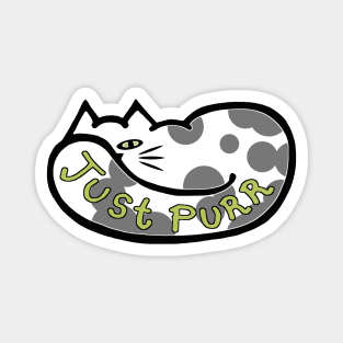 JUST PURR, Gray and White Cat Magnet