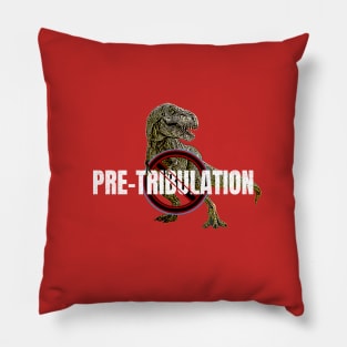 No Pretribulation Rapture T-rex dinosaur Symbol Pillow