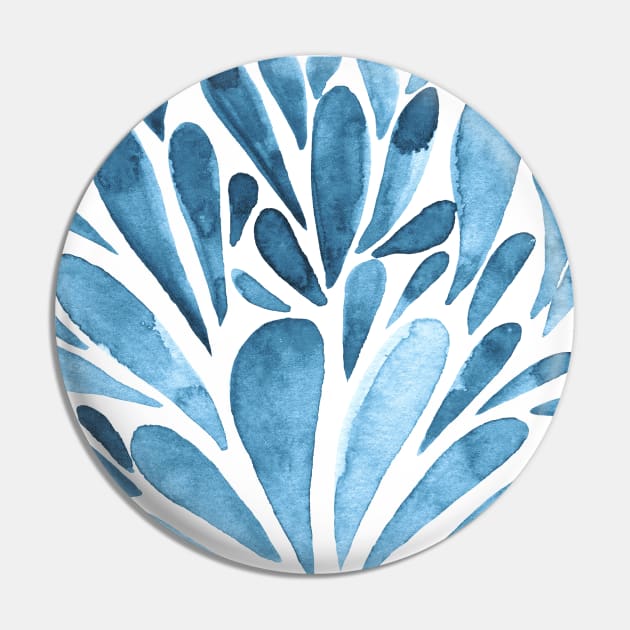 Watercolor artistic drops - blue Pin by wackapacka