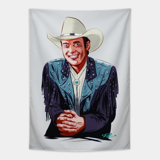 Ricky Van Shelton - An illustration by Paul Cemmick Tapestry by PLAYDIGITAL2020