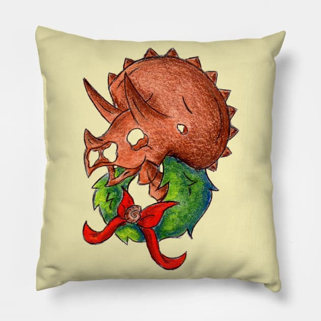 Festive Fossil Pillow by KristenOKeefeArt