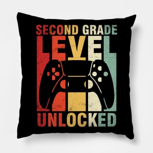 Gamer Student Second Grade Level Unlocked Back To School Day Pillow