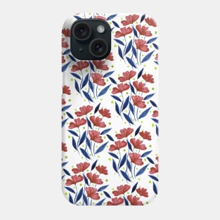 Cute floral bouquet pattern - orange and blue Phone Case