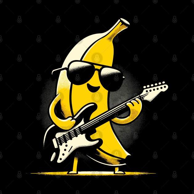 Banana Guitar Rock Music Concert Band Novelty Funny Banana by KsuAnn