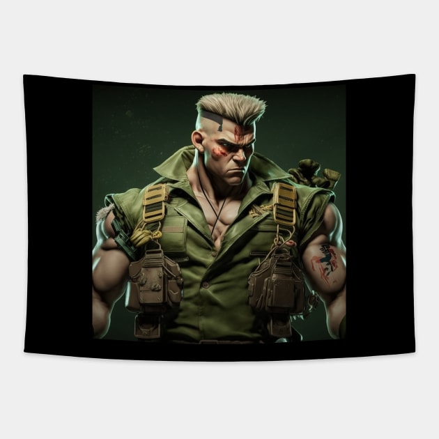 Guile Street Fighter Original Artwork Tapestry by Labidabop