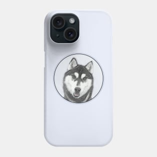 Siberian Husky (Black and White) Phone Case