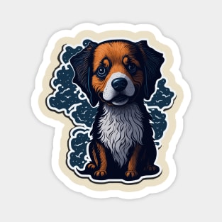 Cute and Playful Dog Art - Elevate Your Style with This Adorable Puppy Design! Magnet