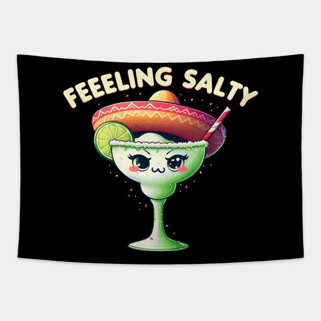 Margarita Feelin' Salty Cinco De Mayo Funny Mexico Party Tapestry by jadolomadolo