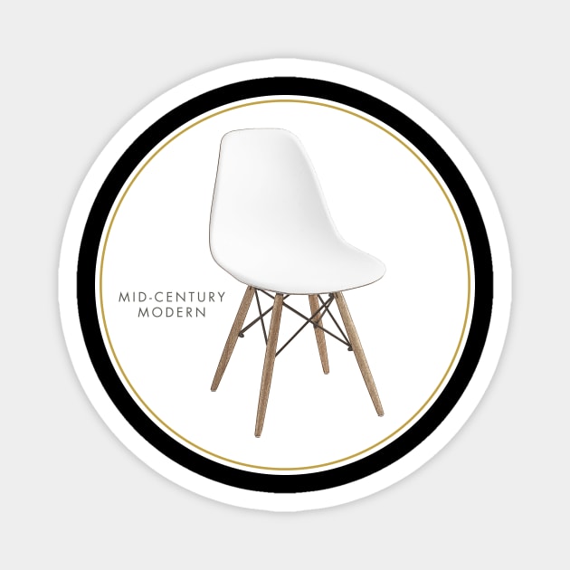 Mid-Century Modern White Chair Magnet by Tio Jaime