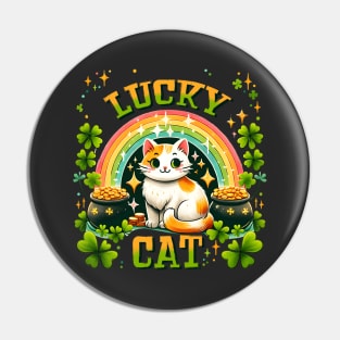 Lucky Cat St. Patricks Day Pin