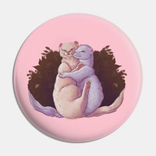 Cute Ferrets cuddling Pin