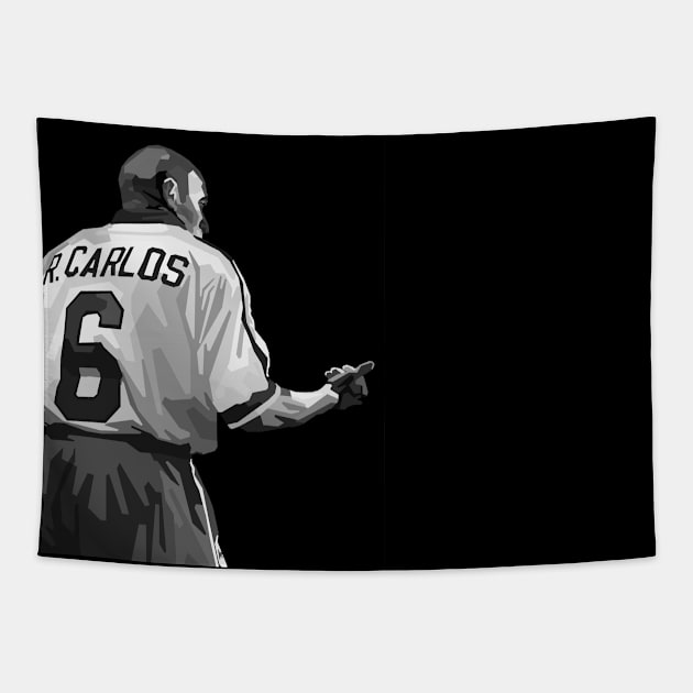 Roberto Carlos Legendary Brazil Black And White Art Tapestry by Ken Asahvey