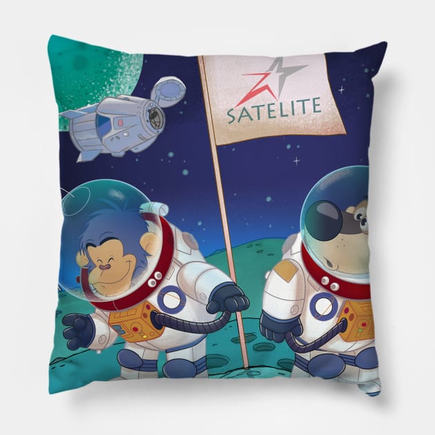 my little gang in space Pillow by tayfunsezer