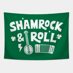 Shamrock & Roll Banjo and Accordion Funny Tapestry