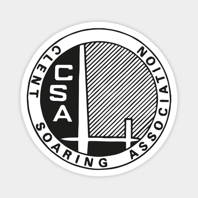 CSA Large/Centred Black Logo Magnet by ClentSoaringAssociation