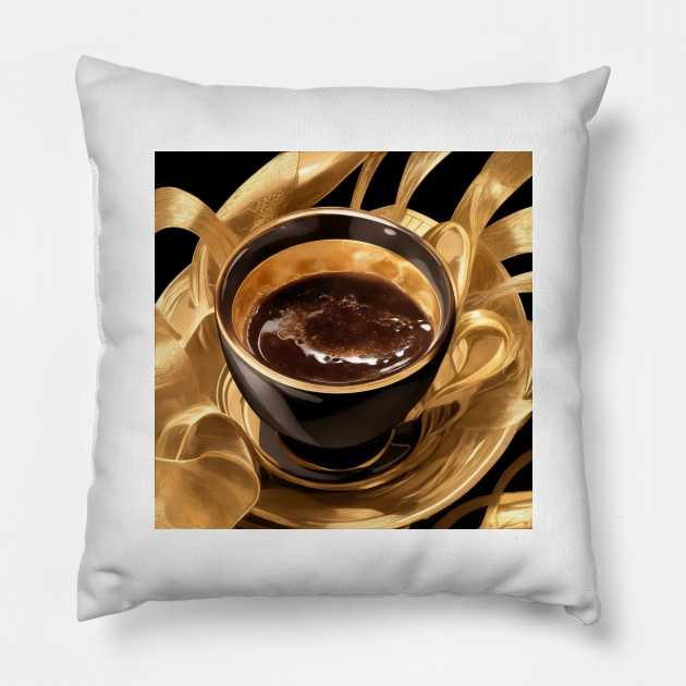 Coffee Macchiato French Press Decaf Roast Pillow by Flowering Away