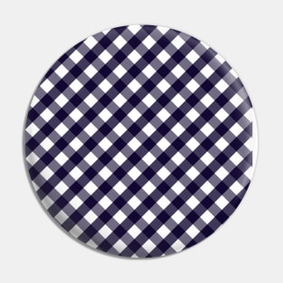 Rich Blue and White Check Gingham Plaid Pin