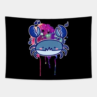 Blue Crab - Watercolor Space Splatter Tapestry