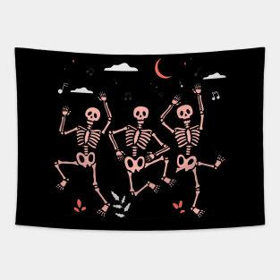 Skeleton Dancing Halloween Tapestry