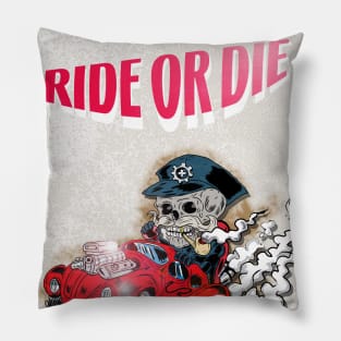 Ride or Die Vintage Magazine- Skeleton man Issue Pillow