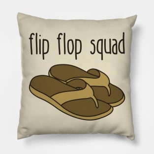 Flip Flop Squad, Funny Summer Vacation Flip Flops Pillow