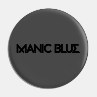 Manic Blue Horizontal Text Logo (black) Pin