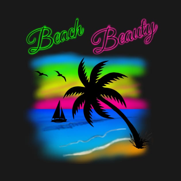 Neon Digital Airbrushed Beach Beauty by SpecialTs