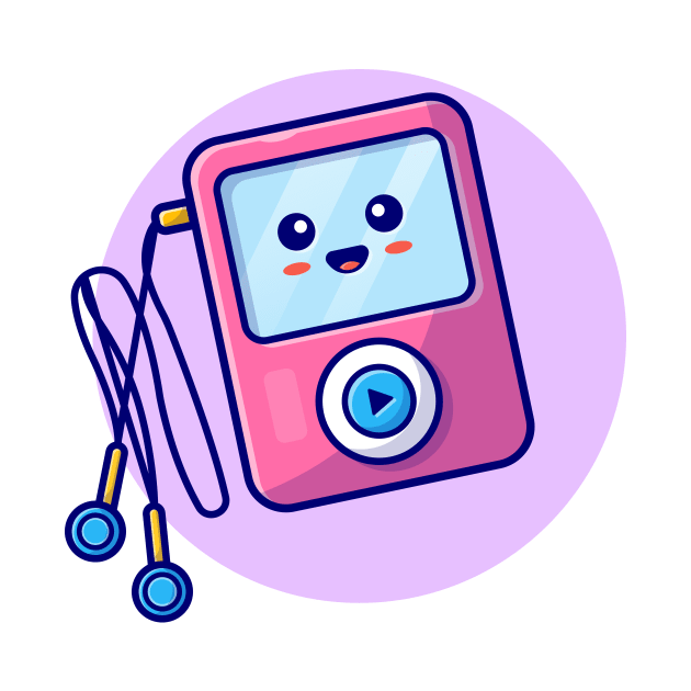 Cute Ipod With Earphone Cartoon Vector Icon Illustration (2) by Catalyst Labs