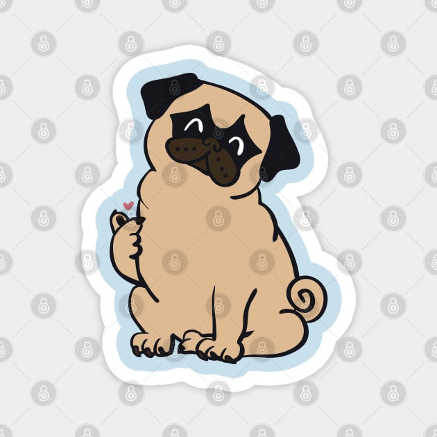 Pug Mini Heart Magnet by huebucket