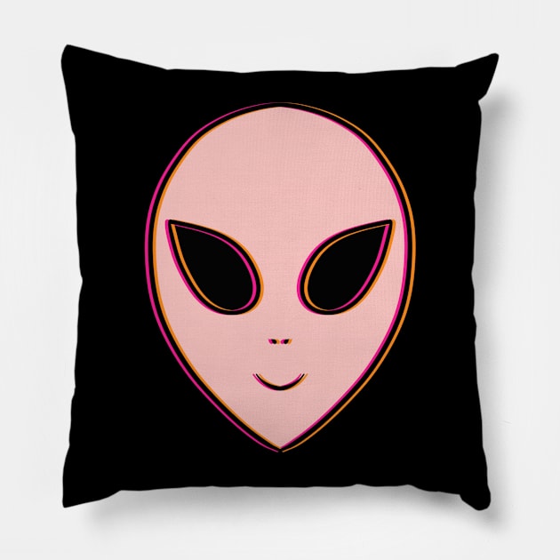 Happy Alien Pillow by Velvet Earth