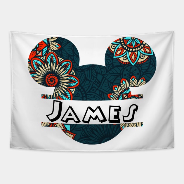 James Name With Seamless Pattern Tapestry by Maddalena's