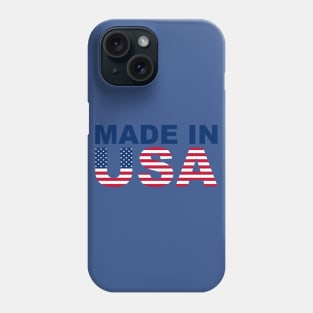 Made in USA text with USA flag Phone Case