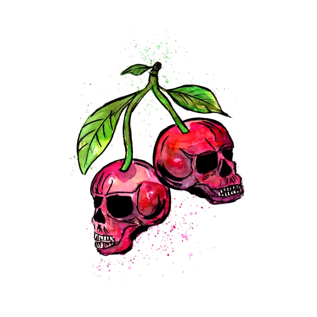 Red Cherry Skulls by ZeichenbloQ