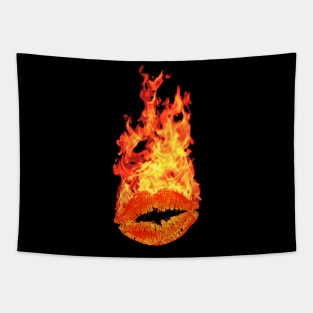 Burn'n Lips of Fire Tapestry