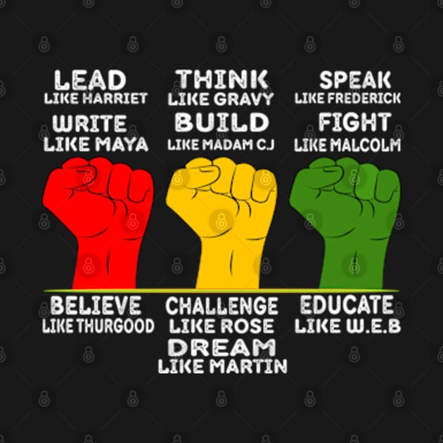 Black Leaders Power Fist Hand Black History Month by John green