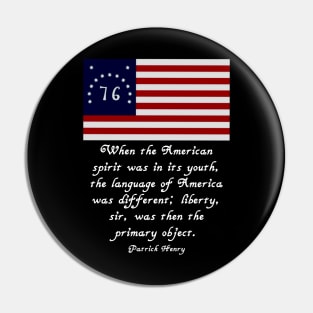 Patrick Henry Quote Flag Tee V. 3 Pin