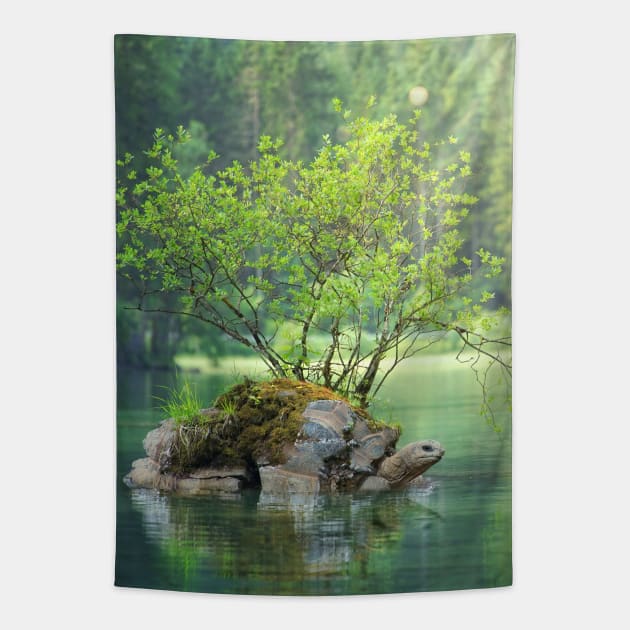 Lake turtle Tapestry by sidomatic