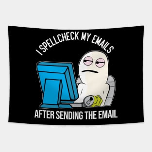 Funny Spell Check Work Office email meme character Tapestry