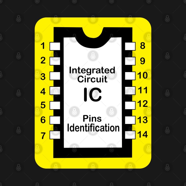 integrated circuit IC pin identification sticker for electronics electrical engineering students and electricians by ArtoBagsPlus