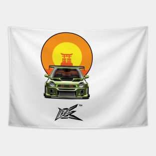 SUBARU IMPREZA WRX GC8 BUGEYE lime green Tapestry