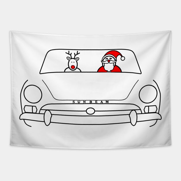 Sunbeam Alpine classic British sports car Christmas special edition Tapestry by soitwouldseem