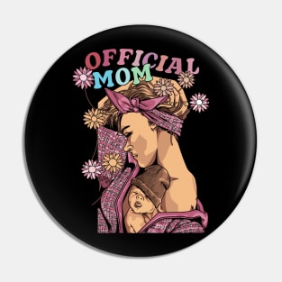 Groovy Official Mom Forever Mother Cartoon Pin