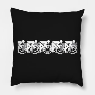 The Bicycle Race 2 White Pillow