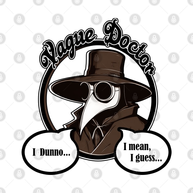 Vague Doctor - Black Outlined Version With Brown Accent Colors by Nat Ewert Art