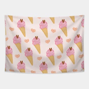 Sweet ice cream cone pattern design for dessert lovers Tapestry