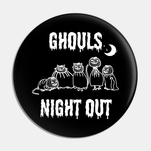 Halloween Horror Ghouls Night Out Pin by ellenhenryart