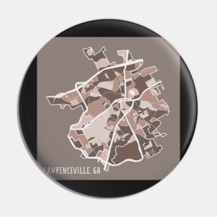 Lawrenceville, GA Map in Khaki Pin