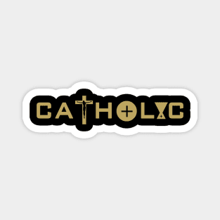 Catholic in Gold Magnet