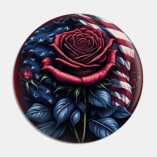 US Rose flag, Pin