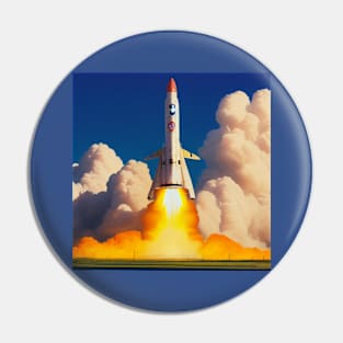 Vintage Space Rocket Launch Pin